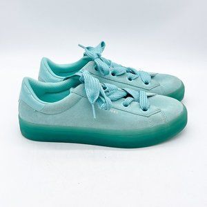 Skechers Street Womens Suede City Shoes Memory Foam Aqua Size 8 Chunky Laces